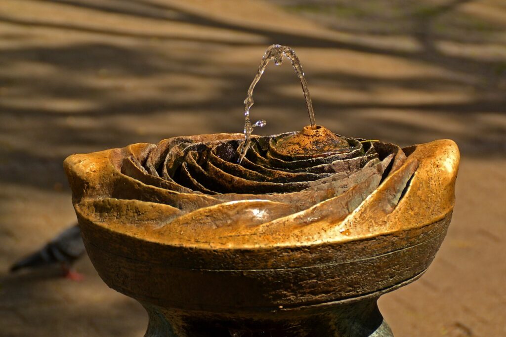 fountain, water jet, gargoyles